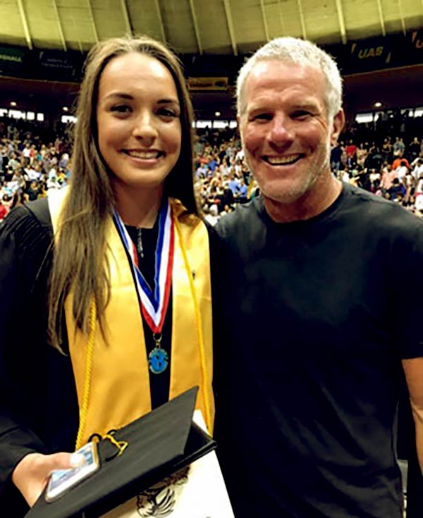 Image of Brett Favre with his younger daughter Breleigh Favre